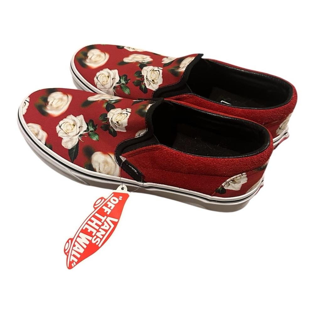 Vans Classic Slip-On Romantic Floral Red Rose Sneakers Men 6.5 Women 8 - Picture 12 of 16